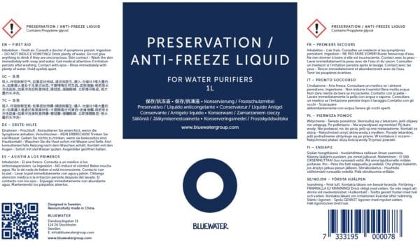 Bluewater – Antigelo speciale per lo stoccaggio per osmosi inversa SPIRIT 300 ed Electrolux RO300 - immagine 2