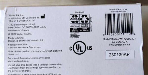 Idropulsore portatile Waterpik ION Professional WF12, per viaggio e uso domestico (BIANCO) - immagine 19