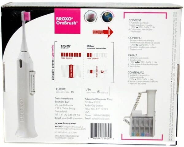 Broxo OraBrush (Broxodent) spazzolino elettrico meccanico (oscillazione verticale) e sonico (a cavitazione idrodinamica). - immagine 5