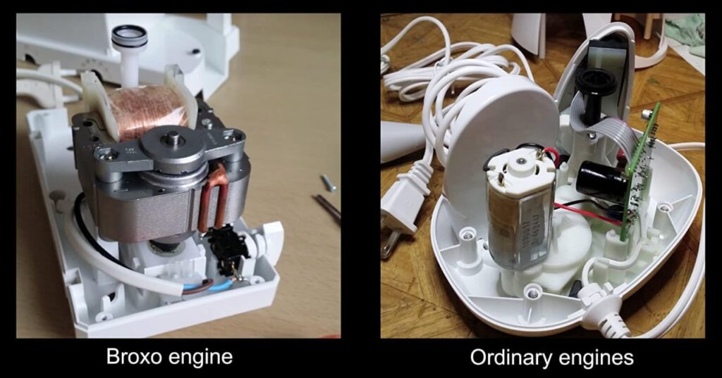 Comparaison entre le moteur du broxo jet et autre moteur de jet dentaire