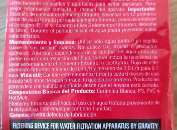 filtre céramique stéfani traditional sans charbon sans argent